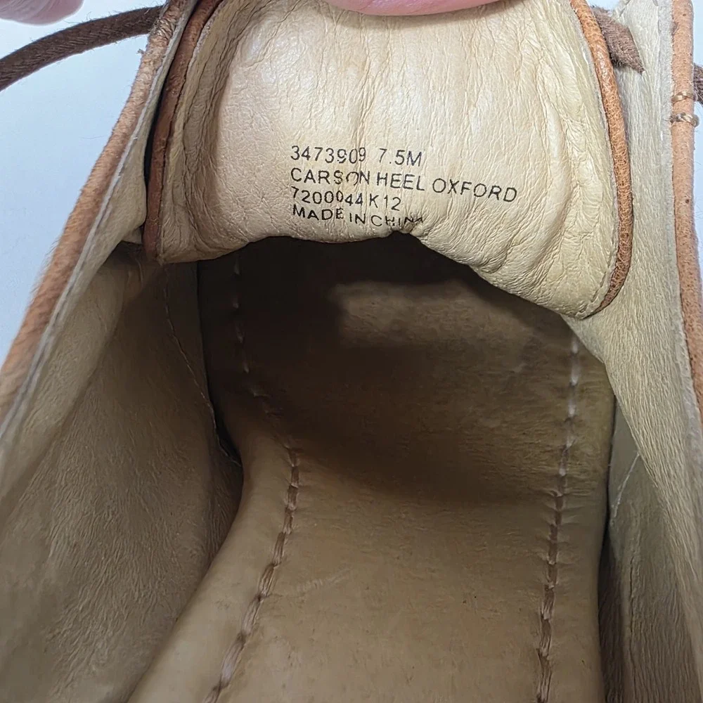 Frye Heel 7.5 Carson Heel Oxford Brown Lace Up - Picture 10 of 11